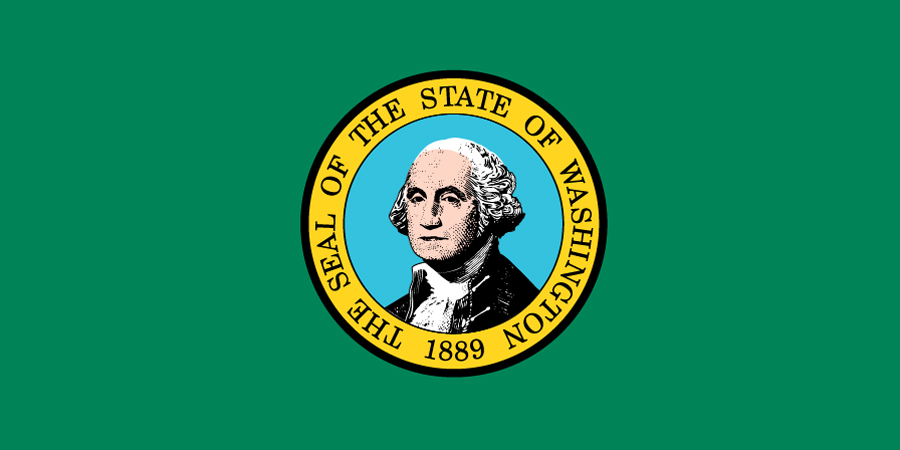 Sticker: State Flag - Washington (1.5in x 3in)