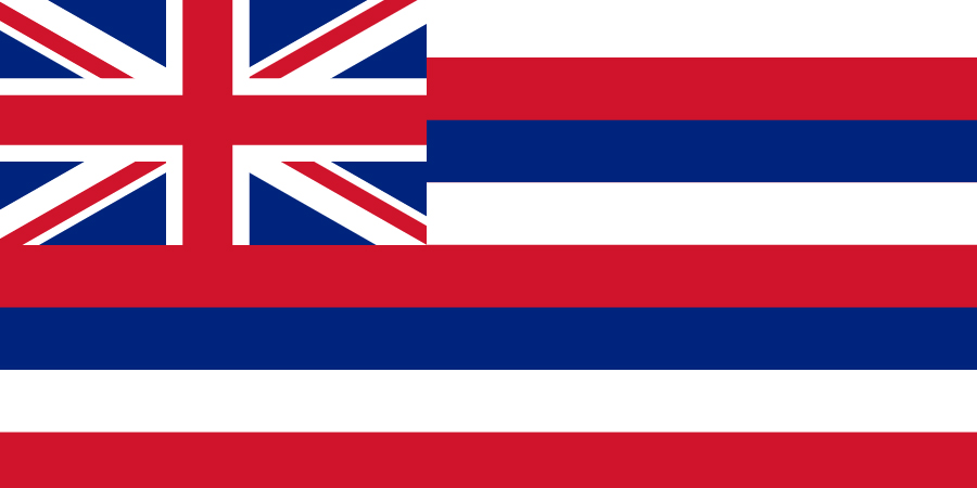 Sticker: State Flag - Hawaii (1.5in x 3in)