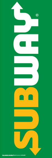 Subway Logo on Green Vert Banner