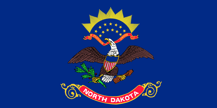 Sticker: State Flag - North Dakota (1.5in x 3in)