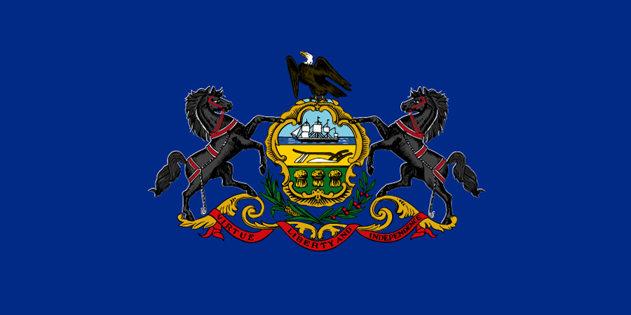 Sticker: State Flag - Pennsylvania (1.5in x 3in)