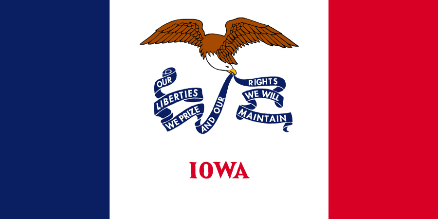Sticker: State Flag - Iowa (1.5in x 3in)
