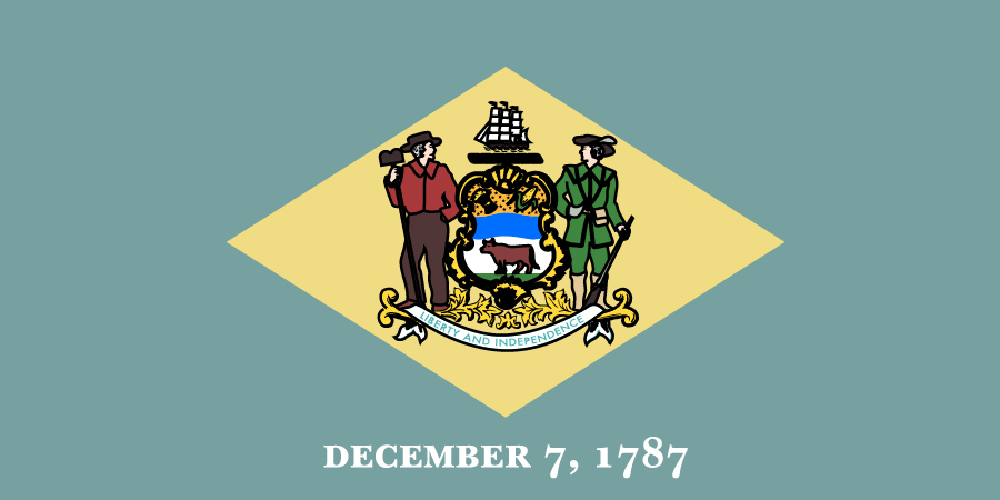 Sticker: State Flag - Delaware (1.5in x 3in)