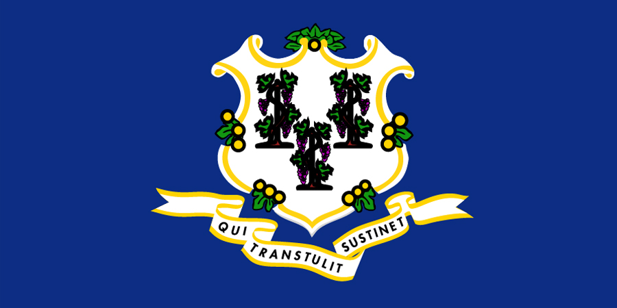 Sticker: State Flag - Connecticut (1.5in x 3in)