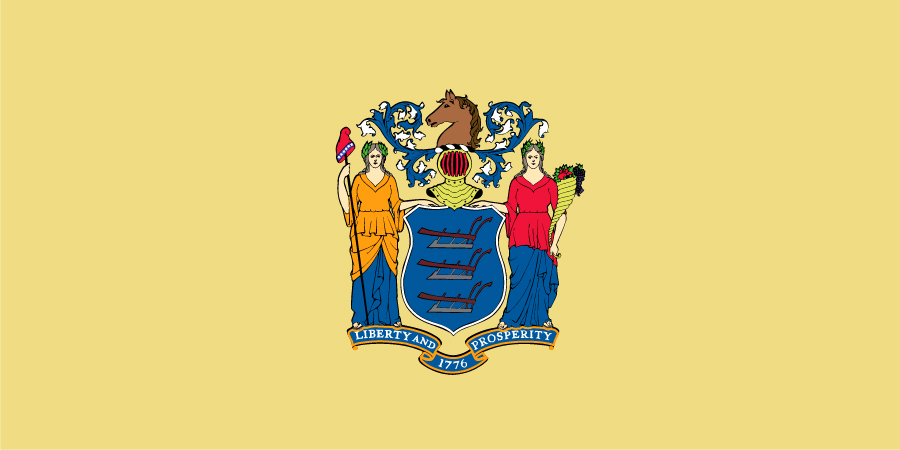 Sticker: State Flag - New Jersey (1.5in x 3in)