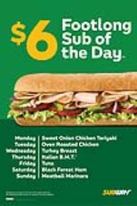 $6 Footlong of the Day 01 Window Cling