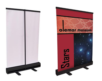 Retractable Table Top Display with 35x24 Banner