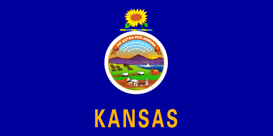 Sticker: State Flag - Kansas (1.5in x 3in)