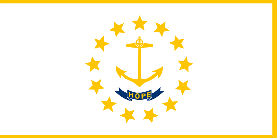 Sticker: State Flag - Rhode Island (1.5in x 3in)
