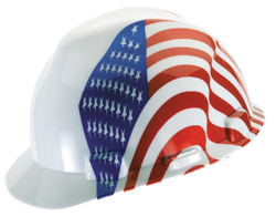 Dual American Flag Hard Hat