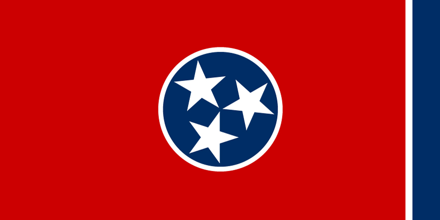 Sticker: State Flag - Tennessee (1.5in x 3in)