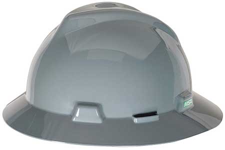 MSA V-Gard® Brim Gray Hard Hat | CustomHardHats.com